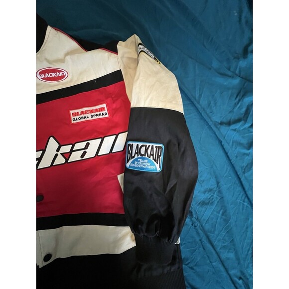 Aelfric Eden Blackair Patchwork Motorsports Varsity Jacket Men's Size M - Picture 4 of 8